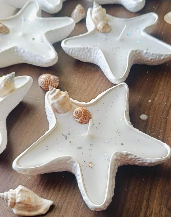 Concrete Starfish Jar Candle